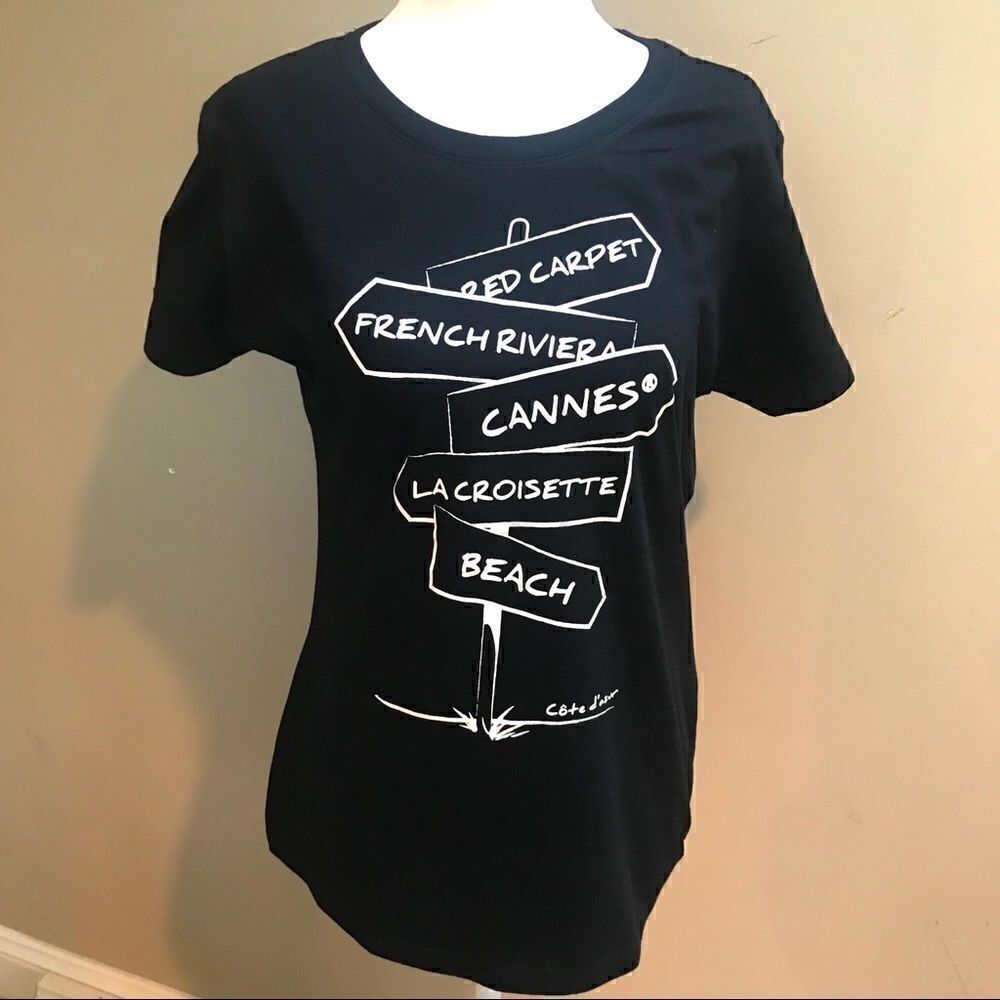👠Cannes Film Festival T Shirt Black.  Size Large